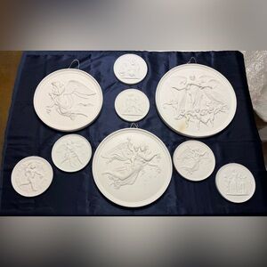 9 Royal Copenhagen Bisque Plates